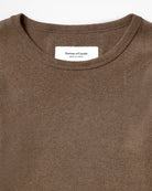 Made in Canada 100% Cotton Fine Ribbed Long Sleeve Dress Heather Brown - Province of Canada 