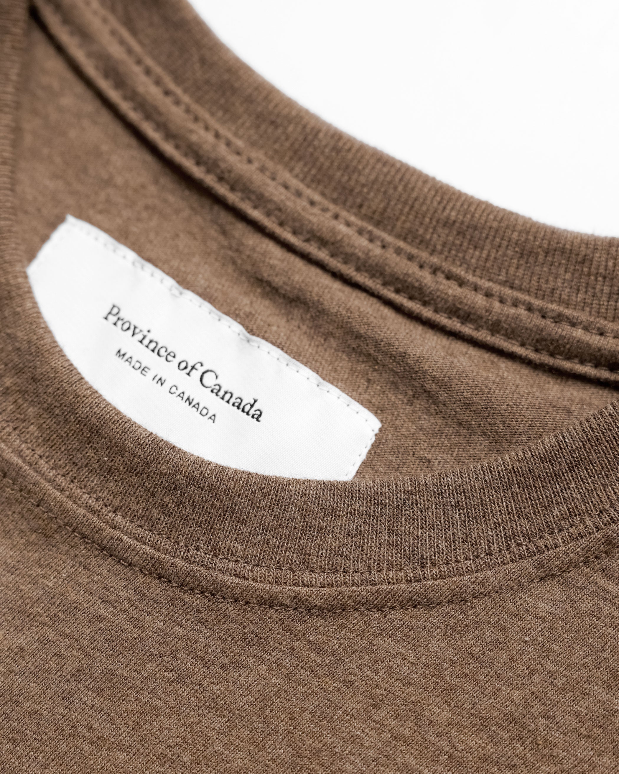 Made in Canada 100% Organic Cotton Monday Long Sleeve Crop Tee Heather Brown - Unisex - Province of Canada