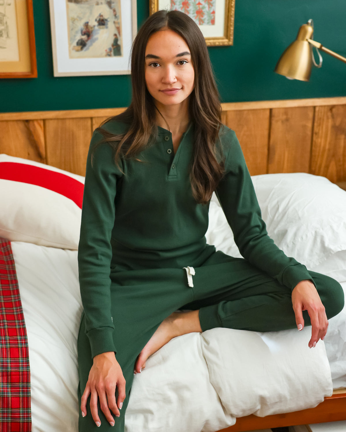 Made in Canada - Almost Pyjama Rib Henley Forest - Unisex - Province of Canada