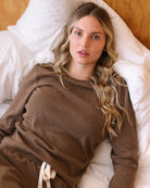 Made in Canada 100% Certified Organic Cotton Fine Ribbed Long Sleeve Tee Heather Brown - Unisex - Province of Canada