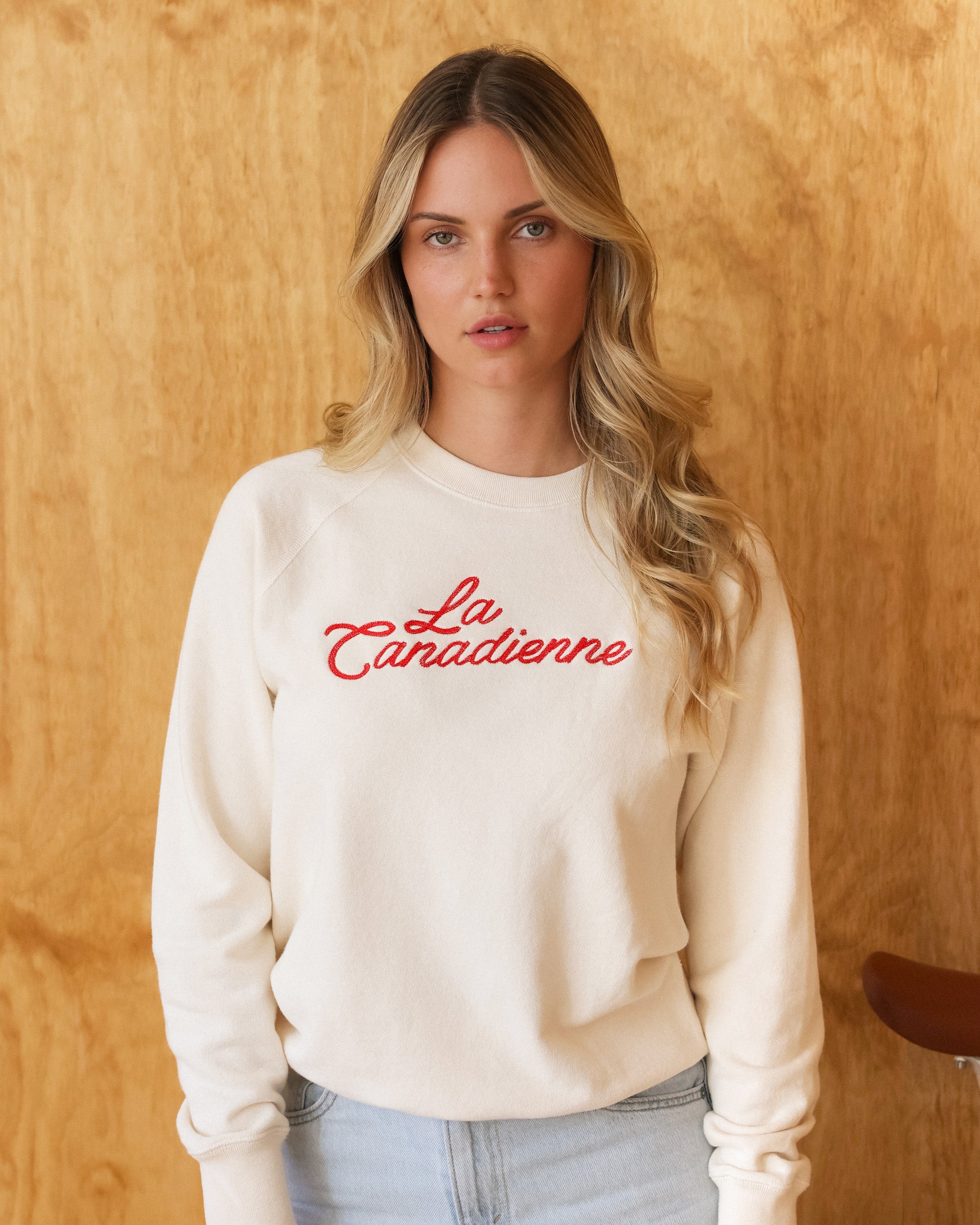 Made in Canada 100% Cotton La Canadienne Sweatshirt Natural Cream - Womens - Province of Canada