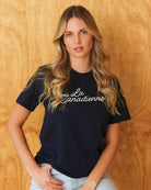 Made in Canada 100% Cotton La Canadienne Tee Navy Blue - Womens - Province of Canada