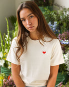 Made in Canada Organic Cotton Heart Tee Natural - Unisex - Province of Canada