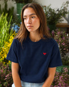 Made in Canada Organic Cotton Heart Tee Navy - Unisex - Province of Canada