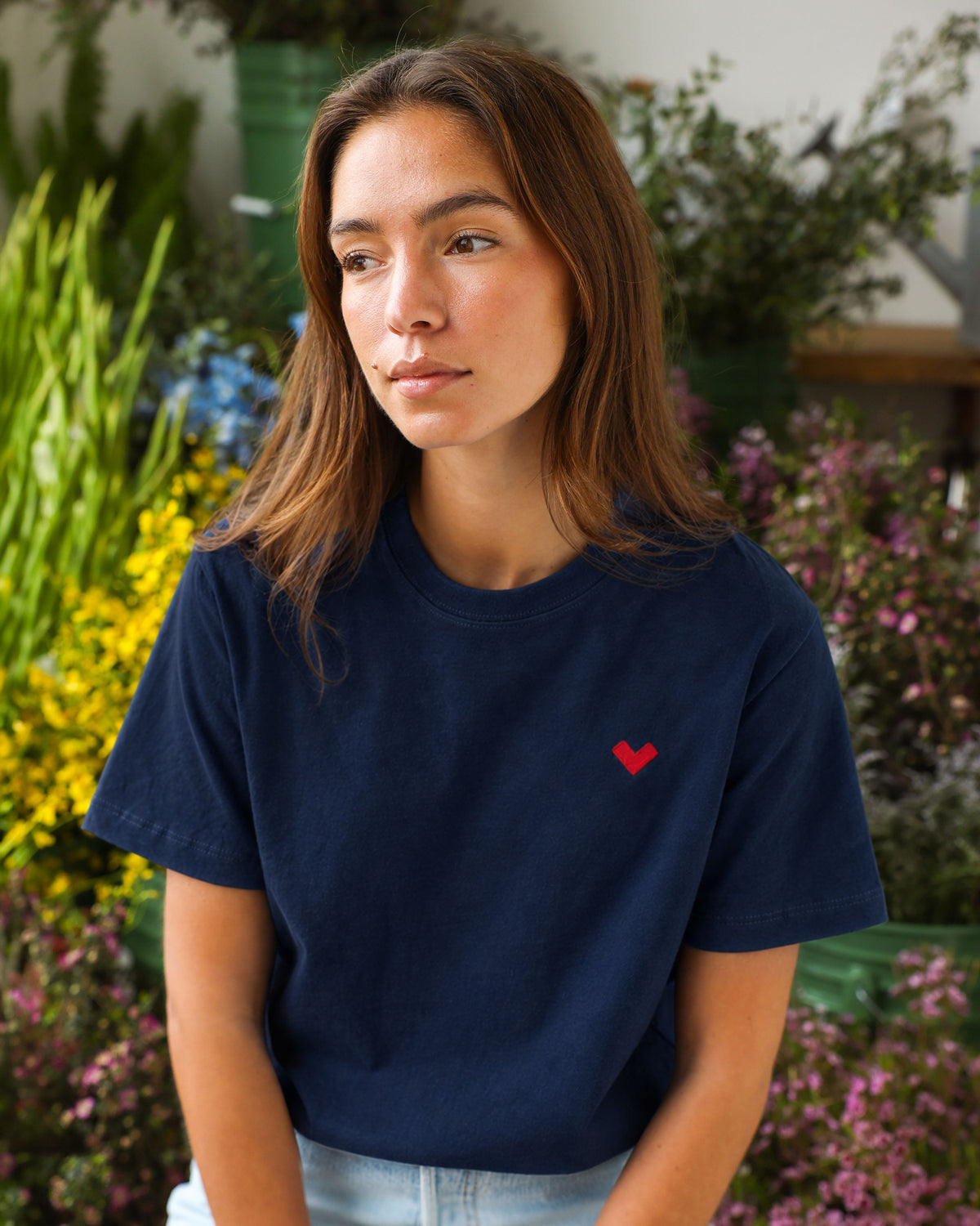 Made in Canada Organic Cotton Heart Tee Navy - Unisex - Province of Canada