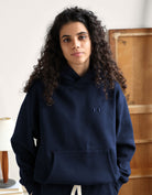 Flag Fleece Hoodie Navy - Unisex