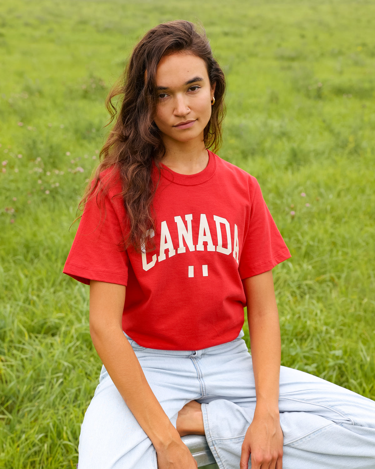 Made in Canada 100% Organic Cotton Varsity Canada Tee Shirt Red - Province of Canada