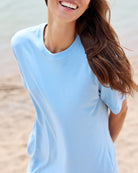 Made in Canada Pocket T-Shirt Dress Sky Blue Organic Cotton - Province of Canada
