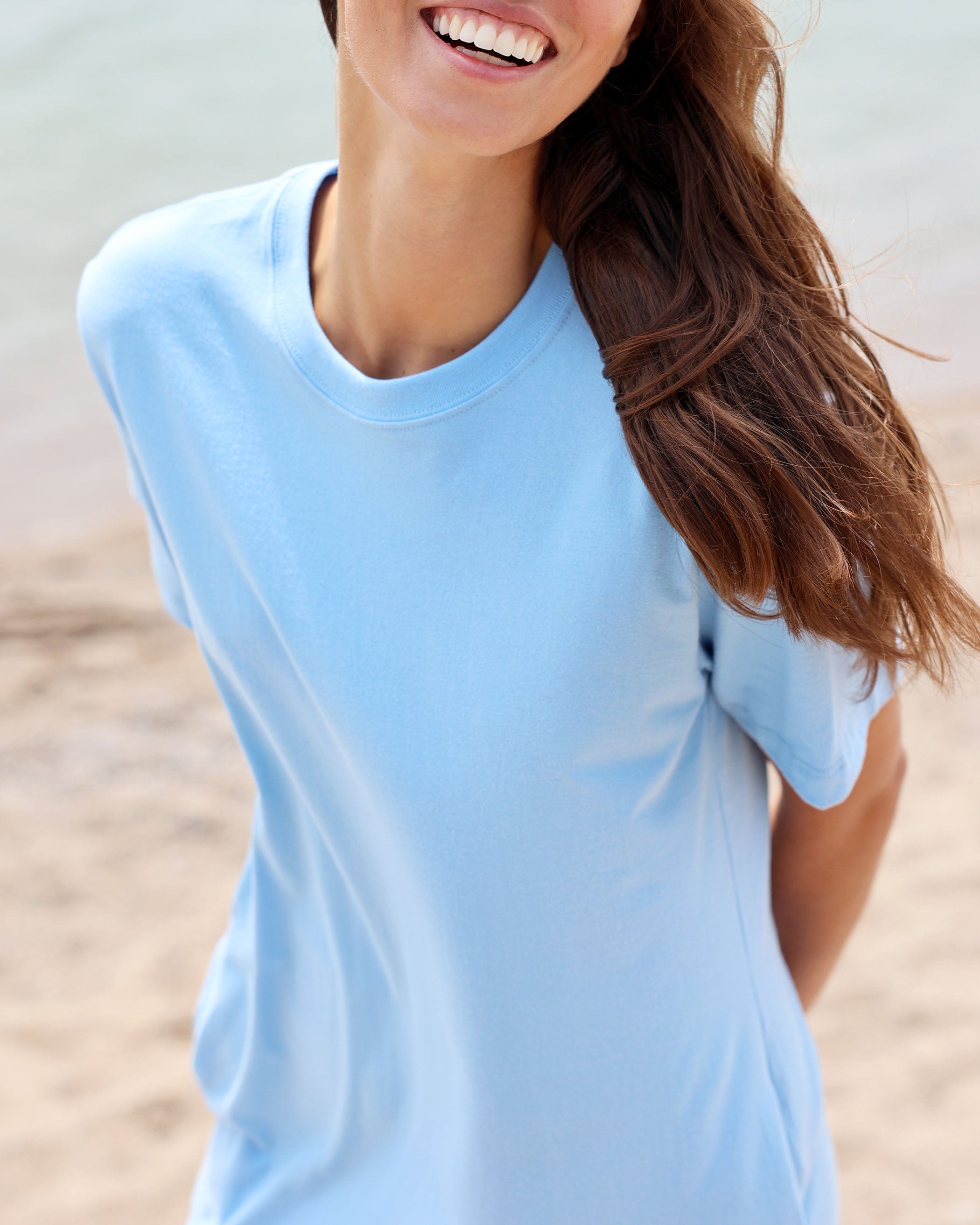 Made in Canada Pocket T-Shirt Dress Sky Blue Organic Cotton - Province of Canada