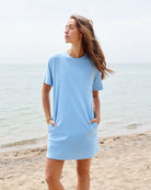 Made in Canada Pocket T-Shirt Dress Sky Blue Organic Cotton - Province of Canada
