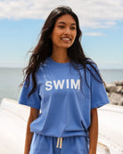 Made in Canada 100% Organic Cotton Swim Tee Periwinkle - Unisex - Province of Canada