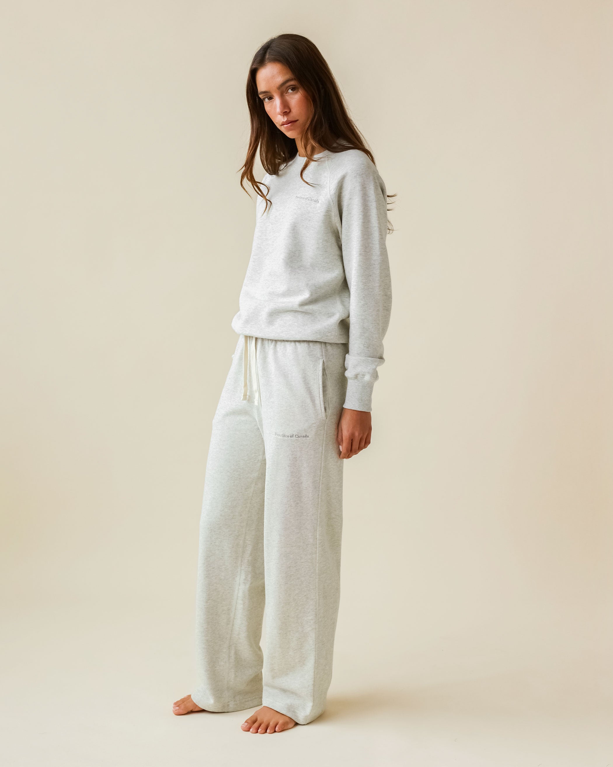Made in Canada 100% Cotton Wide Leg French Terry Sweatpant Eggshell - Unisex - Province of Canada