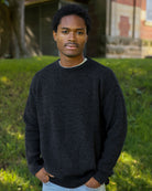 Made in Canada Cotton Knit Sweater Heather Black 100% Cotton - Unisex - Province of Canada