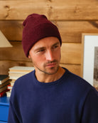 Made in Canada - Cashmere Wool Rib Toque Burgundy - Province of Canada 