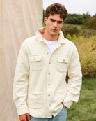 Made in Canada 100% Cotton Reverse Fleece Overshirt Light-Jacket Cream - Unisex - Province of Canada