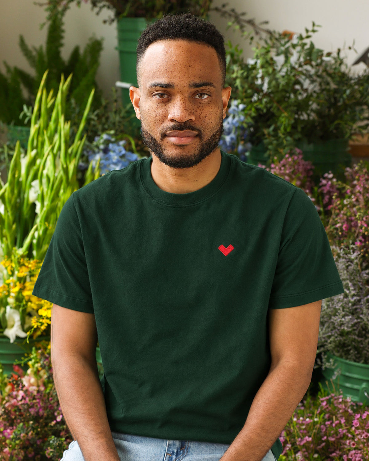 Made in Canada Organic Cotton Heart Tee Forest - Unisex - Province of Canada