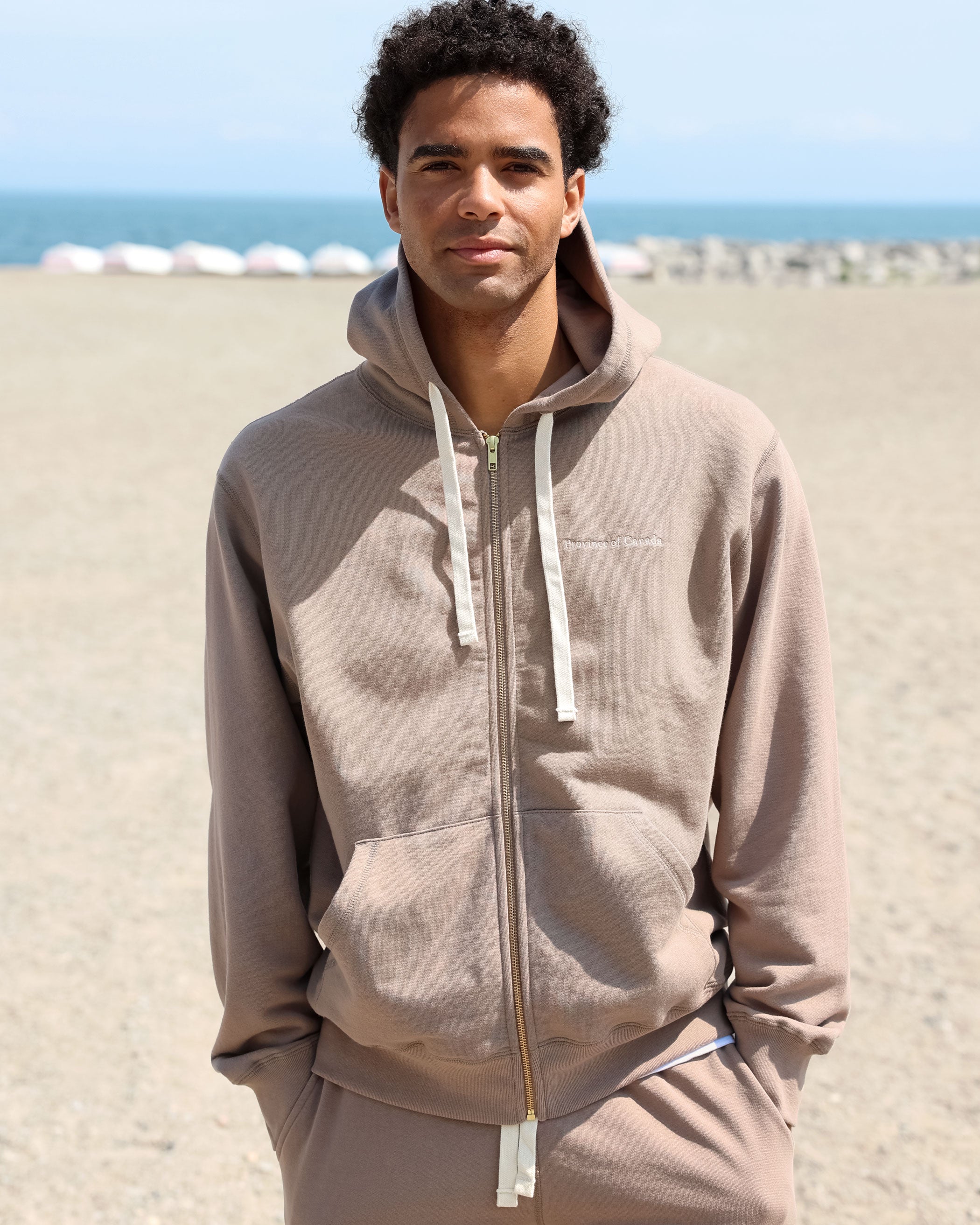 Made in Canada 100% Cotton French Terry Zip Hoodie Mocha Brown - Unisex - Province of Canada 