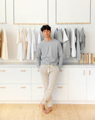 Province of Canada - Monday Long Sleeve Crop Top Heather Grey - Made in Canada