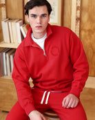 Made in Canada Half Zip Fleece Sweatshirt Red - Unisex - Province of Canada