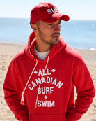 Made in Canada Surf and Swim Fleece Hoodie Red - Unisex - Province of Canada