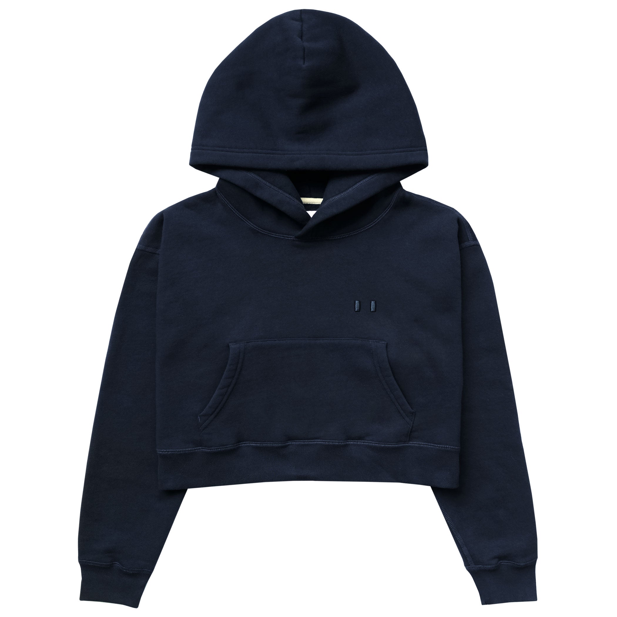 Made in Canada Flag Fleece Crop Hoodie Navy - Province of Canada