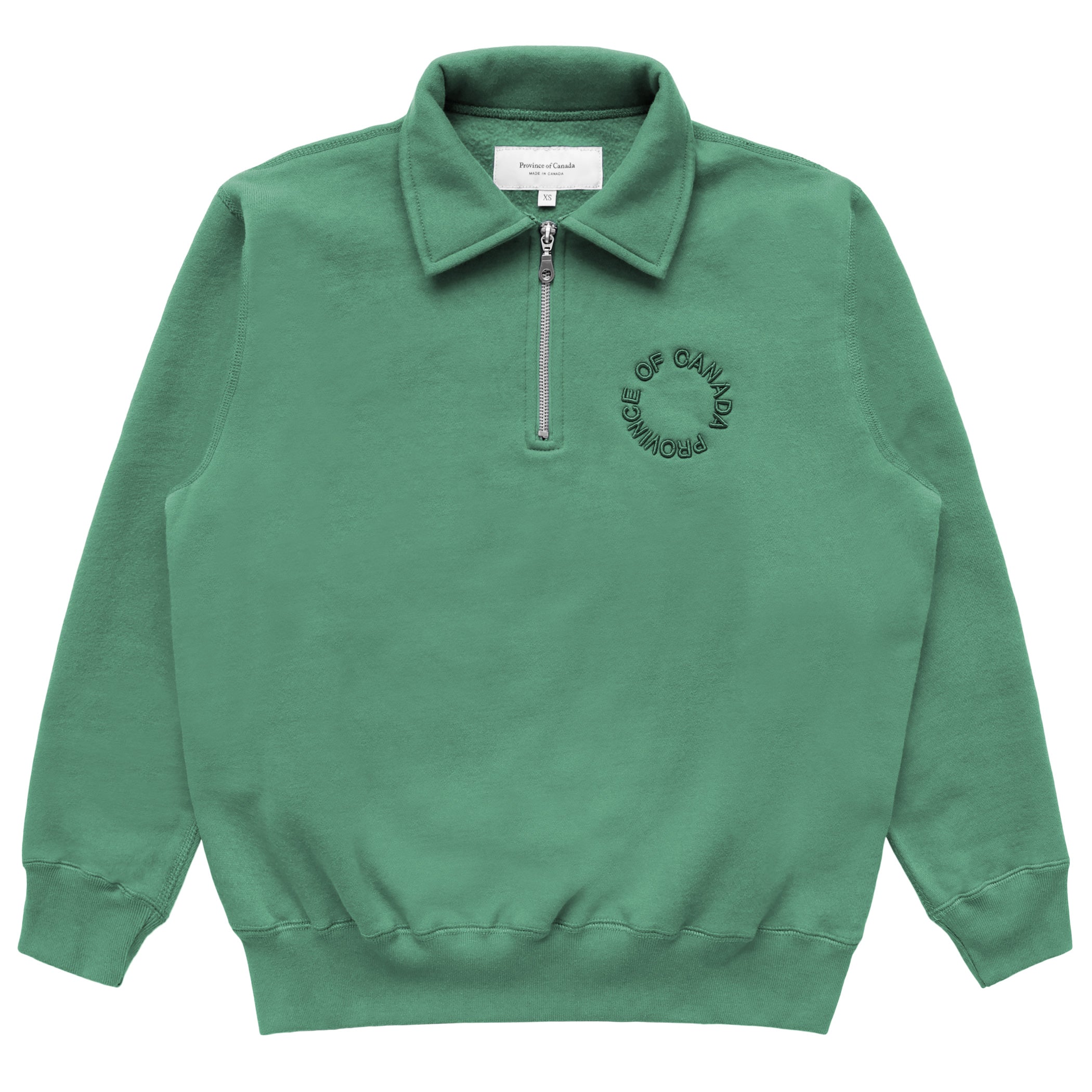 Made in Canada Half Zip Fleece Sweatshirt Green - Unisex - Province of Canada
