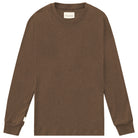 Made in Canada 100% Certified Organic Cotton Fine Ribbed Long Sleeve Tee Heather Brown - Unisex - Province of Canada