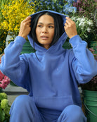 Made in Canada Flag Fleece Hoodie Periwinkle - Unisex - Province of Canada
