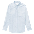 Made in Canada 100% Cotton Oxford  Stripe Button Down Shirt Light Blue - Unisex - Province of Canada