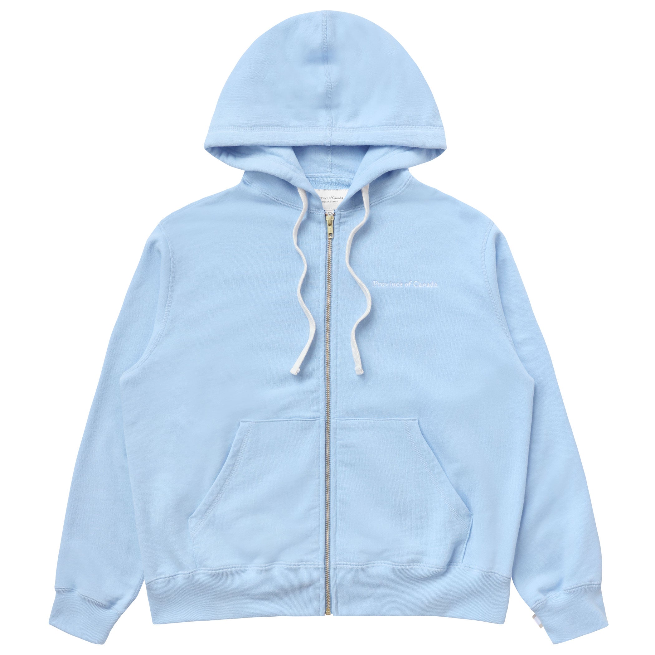Made in Canada 100% Cotton French Terry Zip Hoodie Sky Blue - Unisex - Province of Canada 
