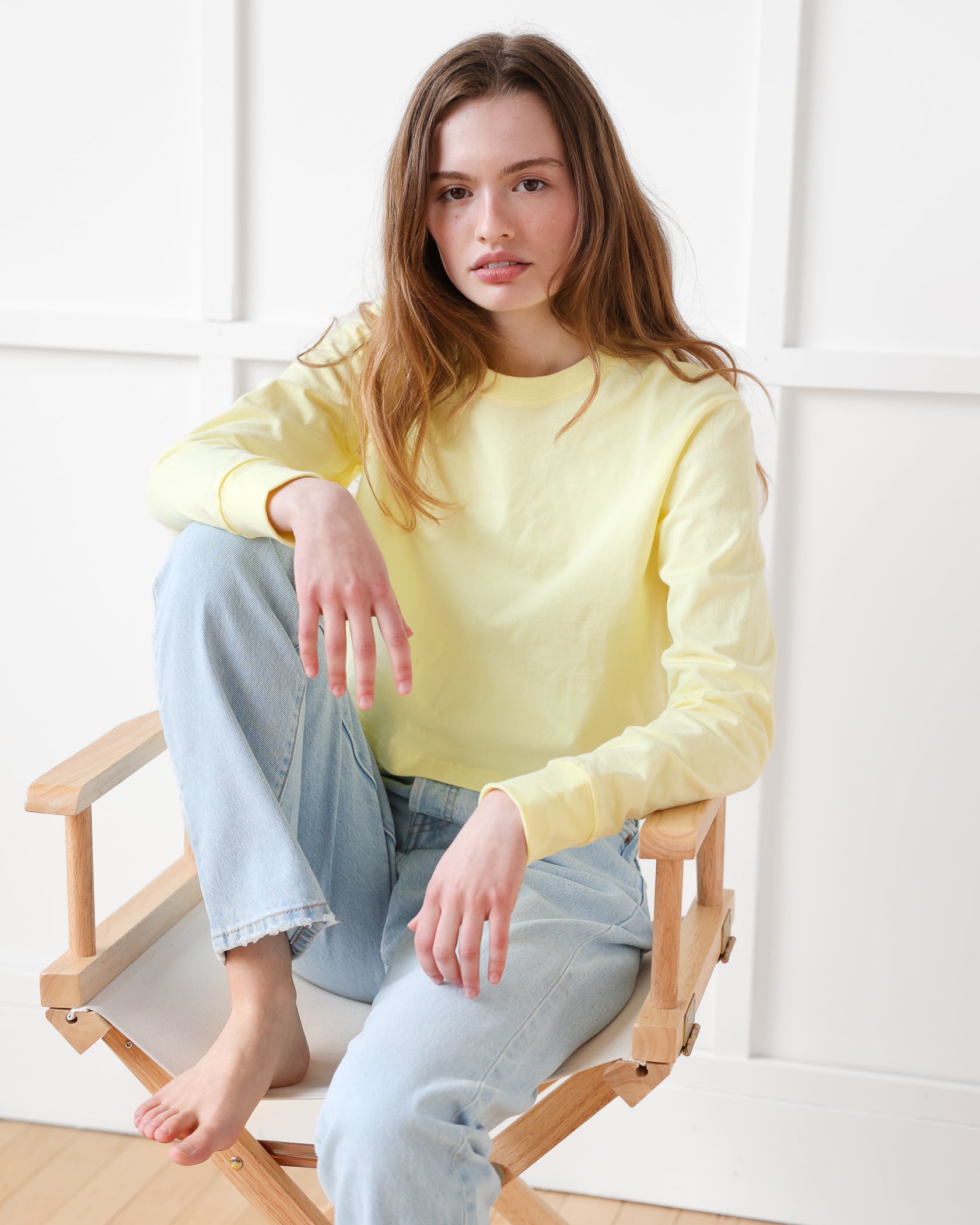 Made in Canada Monday Long Sleeve Crop Top Lemon - Province of Canada