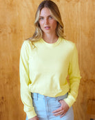 Made in Canada 100% Organic Cotton Monday Long Sleeve Tee Lemon - Unisex - Province of Canada 