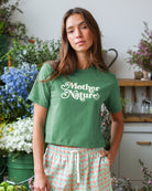 Made in Canada 100% Cotton Mother Nature Crop Top Green - Province of Canada