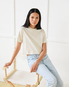 Monday Crop Top Tee Natural - Made in Canada - Province of Canada