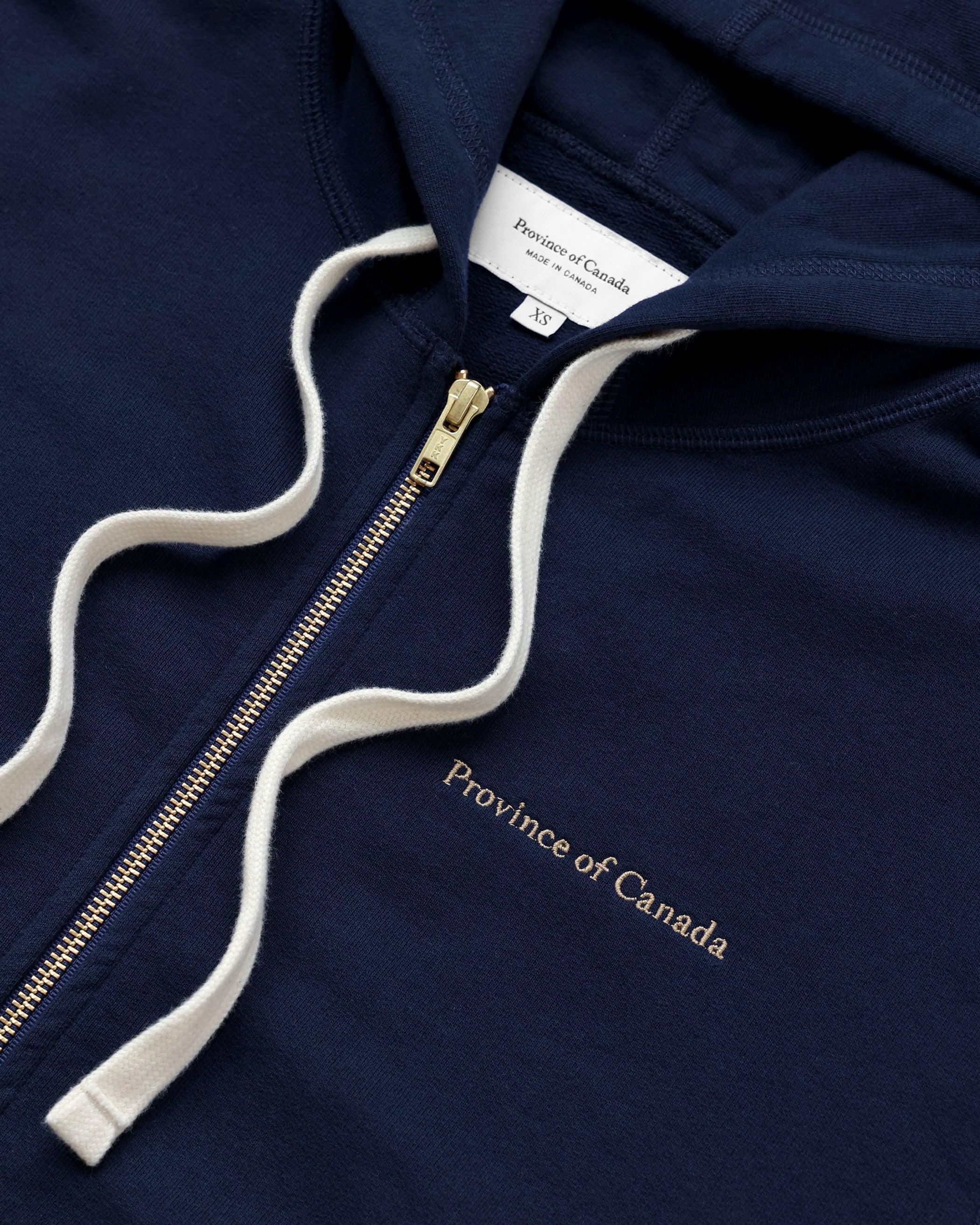 Made in Canada 100% Cotton French Terry Zip Hoodie Navy Blue - Unisex - Province of Canada 