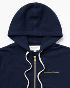 Made in Canada 100% Cotton French Terry Zip Hoodie Navy Blue - Unisex - Province of Canada 