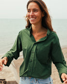 Made in Canada 100% Cotton Washed Poplin Shirt Forest Green - Unisex - Province of Canada