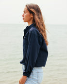 Made in Canada 100% Cotton Washed Poplin Shirt Navy Blue - Unisex - Province of Canada