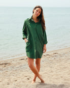 Made in Canada 100% Cotton Washed Poplin Dress Forest Green - Province of Canada