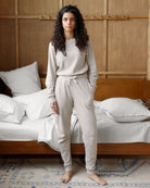 Made in Canada 100% Certified Organic Cotton Fine Ribbed Sweatpant Oatmeal - Unisex - Province of Canada