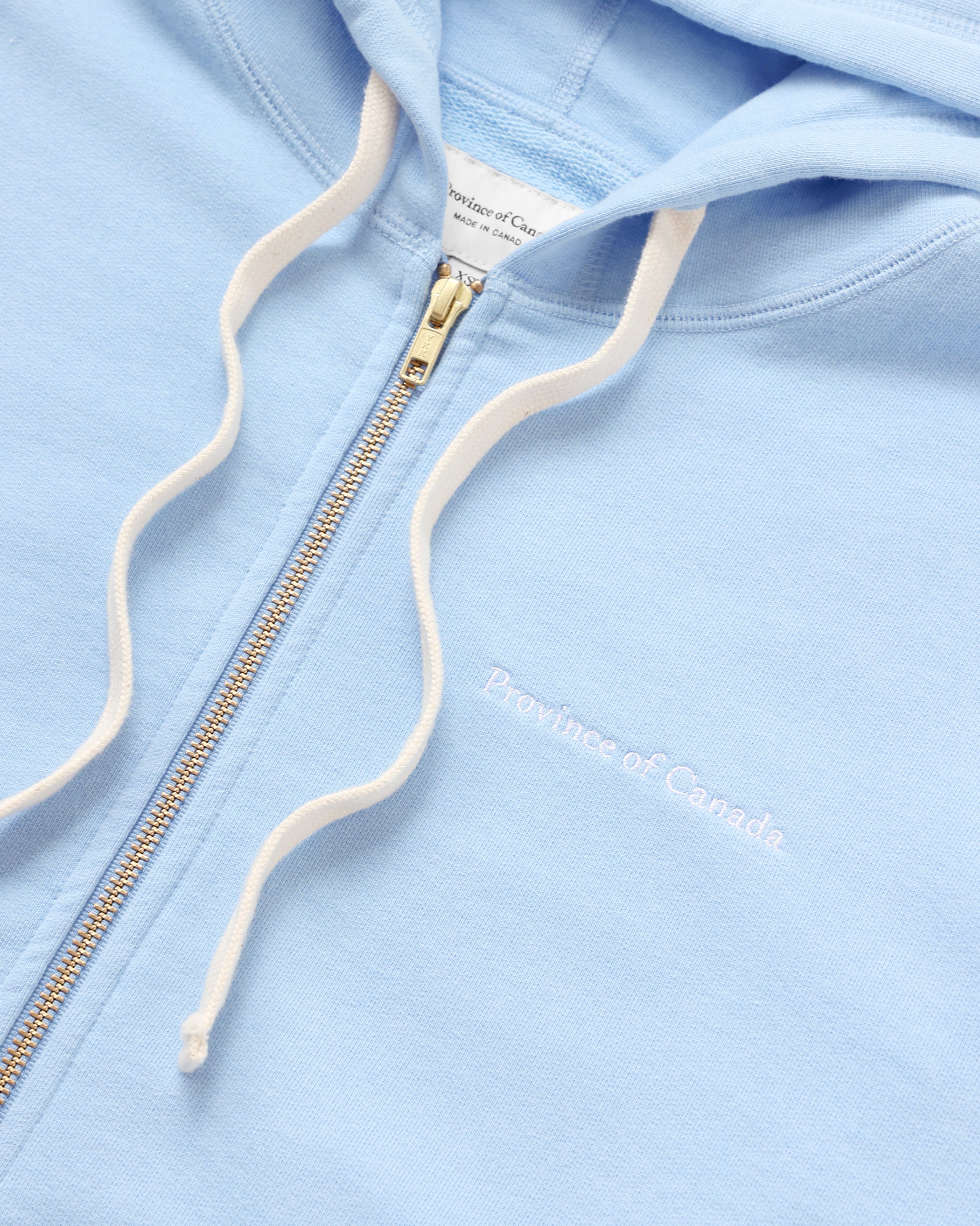 Made in Canada 100% Cotton French Terry Zip Hoodie Sky Blue - Unisex - Province of Canada 