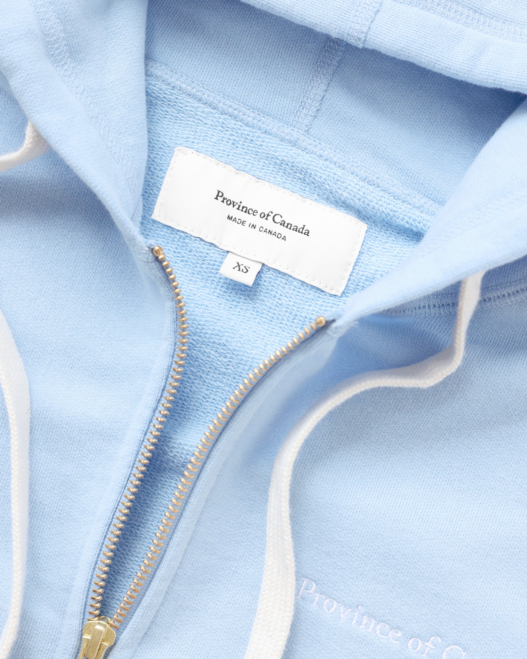 Made in Canada 100% Cotton French Terry Zip Hoodie Sky Blue - Unisex - Province of Canada 