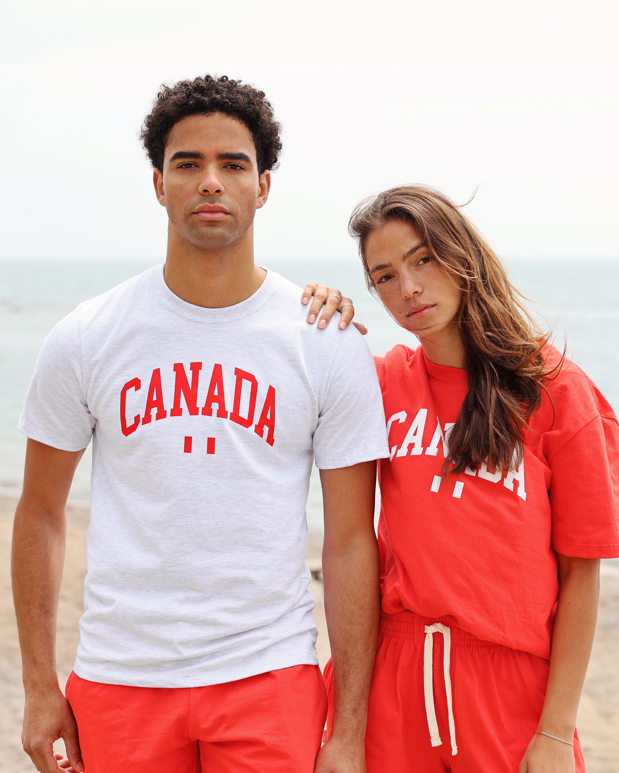 Made in Canada Organic Cotton Canada Day T-Shirt Tee Cloud Red Print - Unisex - Province of Canada