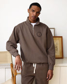 Made in Canada Half Zip Fleece Sweatshirt Chestnut - Unisex - Province of Canada