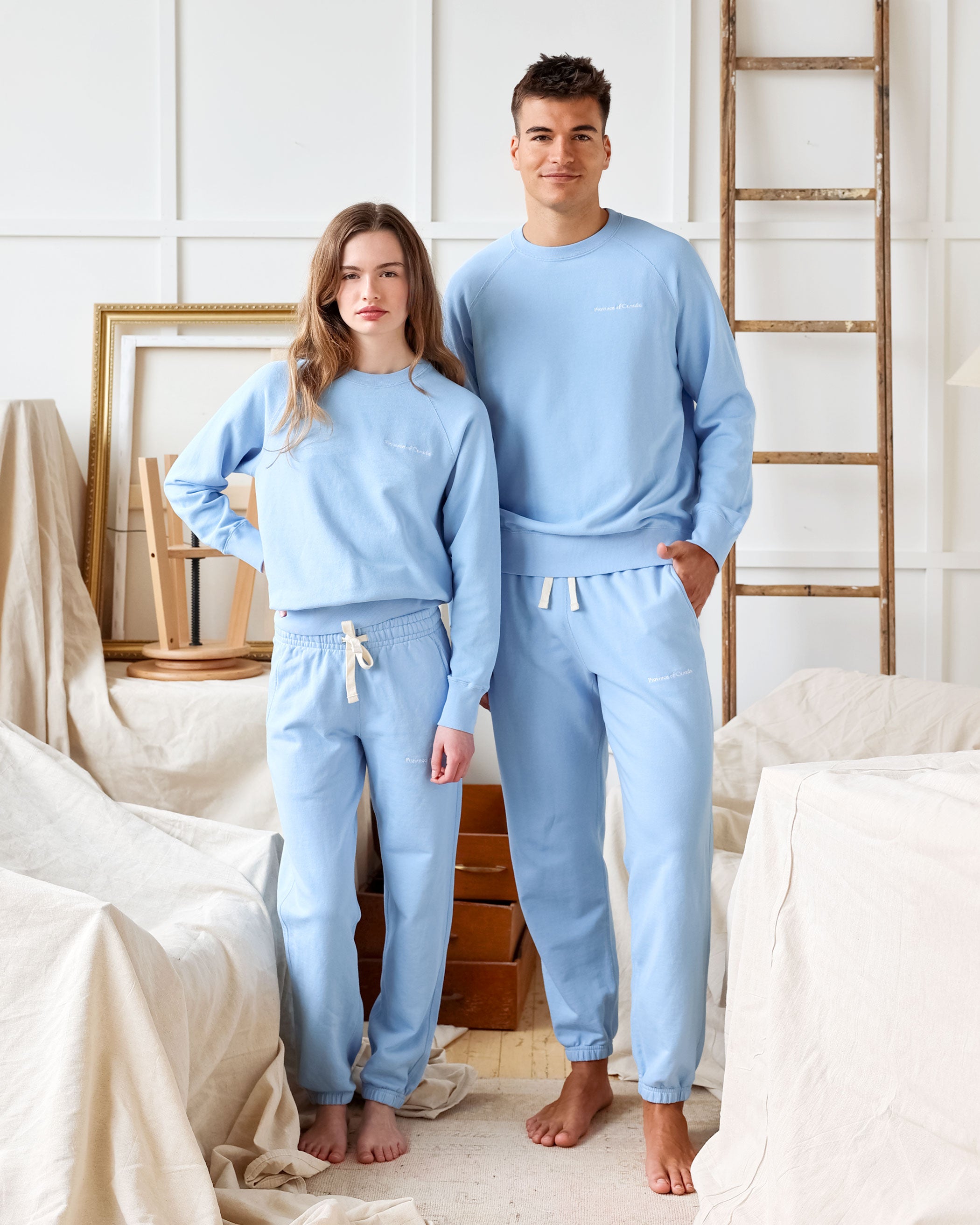 Made in Canada Relaxed French Terry Sweatpant Sky Blue 100% Cotton - Unisex - Province of Canada