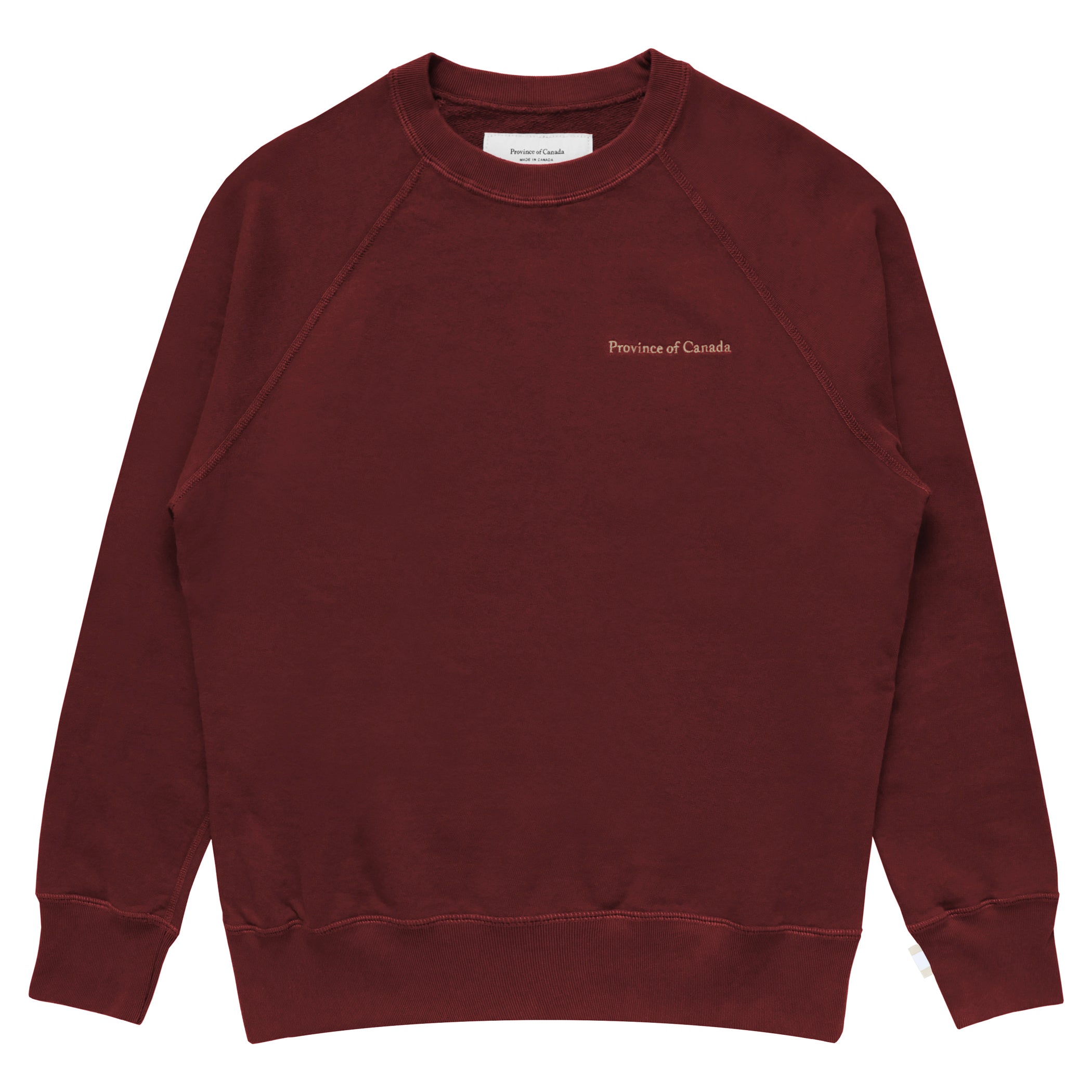 Made in Canada 100% Cotton French Terry Sweatshirt Burgundy - Unisex - Province of Canada