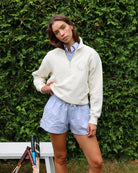 Province of Canada - Half Zip Fleece Sweatshirt Cream Unisex - Made in Canada