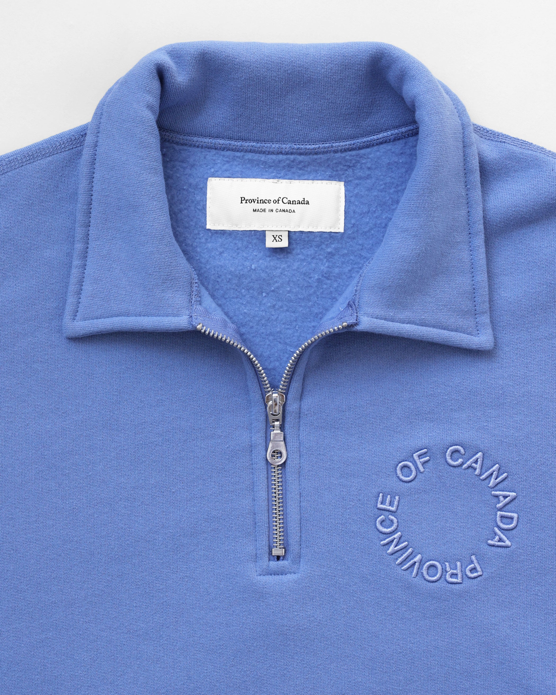 Made in Canada Half Zip Fleece Sweatshirt Periwinkle - Unisex - Province of Canada