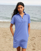 Made in Canada 100% Cotton Popover Dress Periwinkle - Province of Canada 