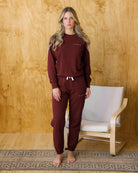 Made in Canada 100% Cotton Relaxed French Terry Sweatpant Burgundy - Unisex - Province of Canada